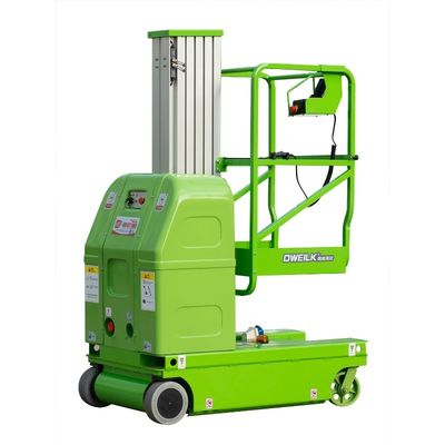 9m Platform Height Vertical Man Lifts DC Powered Double Mast Self Propelled