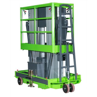 Double Mast Manual Pushing Vertical Lifting Platform 12 Meters 200kg Load Capacity