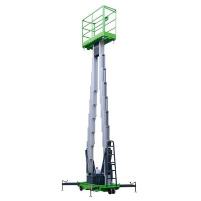 Portable Aerial Work Platform Vertical Lift 12m Platform Height Double Mast