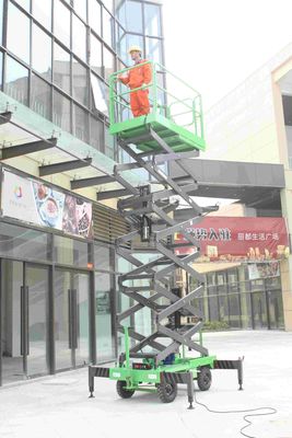 14M Small Electric Scissor Lift With Motorized Device Loading Capacity At 450Kg