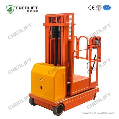 2.7m - 4.5m Hydraulic Warehouse Electric Order Picker Self Propelled In Green