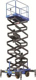 Working Height 14m Mobile Scissor Lift 450Kg Loading Capacity of Manual Pushing and Rain-proof Control Cabinet