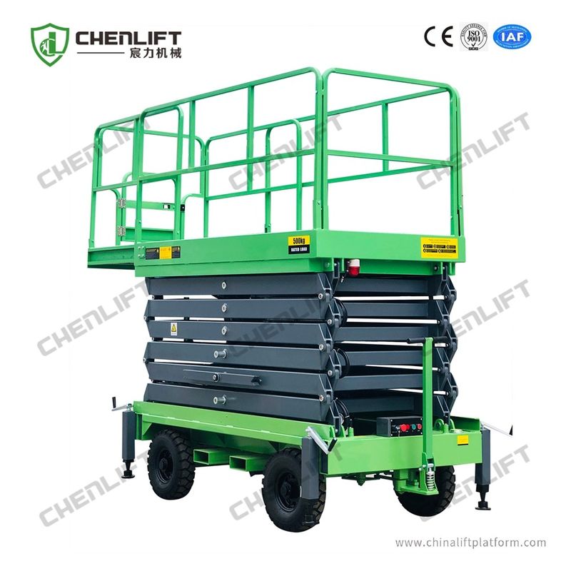 9m Four Wheel Self Propelled Hydraulic Scissor Lift Elevator Platform Mobile Table