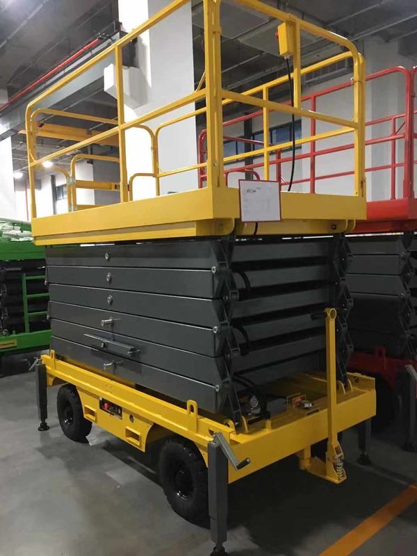 6m Platform Height Semi Electric Manual Pushing Scissor Lift 1000Kg Load Capacity