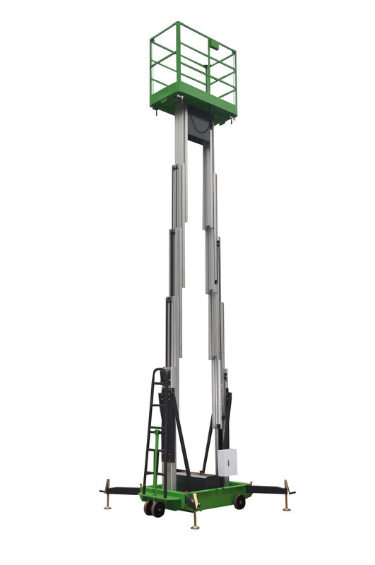 8m Lifting Height Mobile Aluminum Aerial Work Platform Double Mast Long Work Time 200Kg Loading Capacity