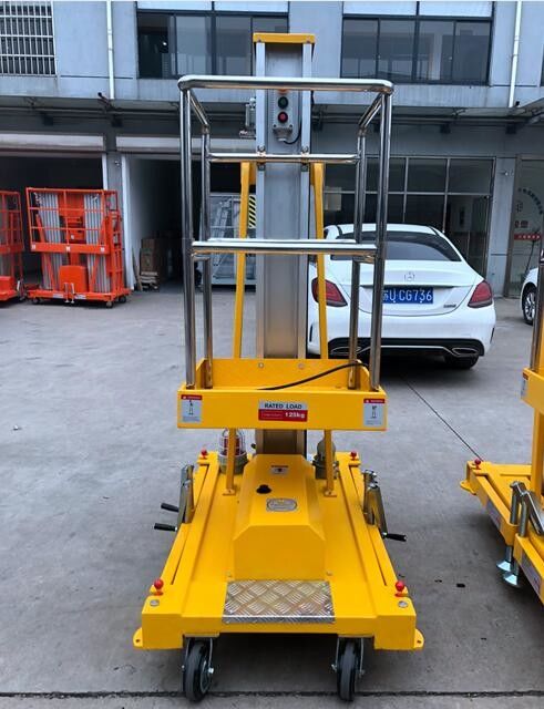 6 Meters Flame Proof Aluminum Aerial Work Platform Single Mast Man Lift 130Kg