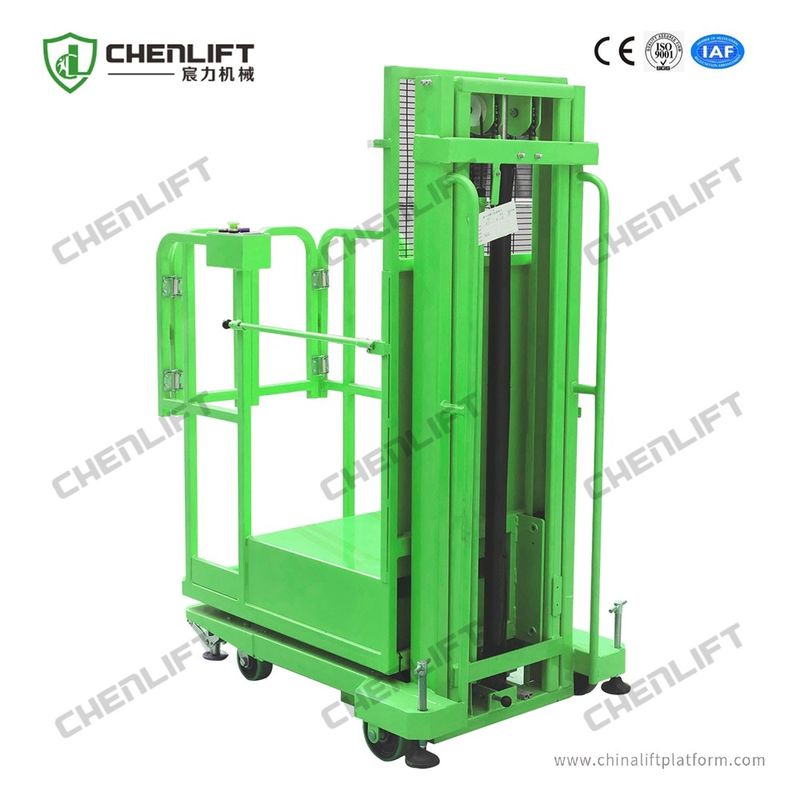 Ce Certificate 200kg Warehouse Vertical Order Picker Semi Electric Aerial Platform